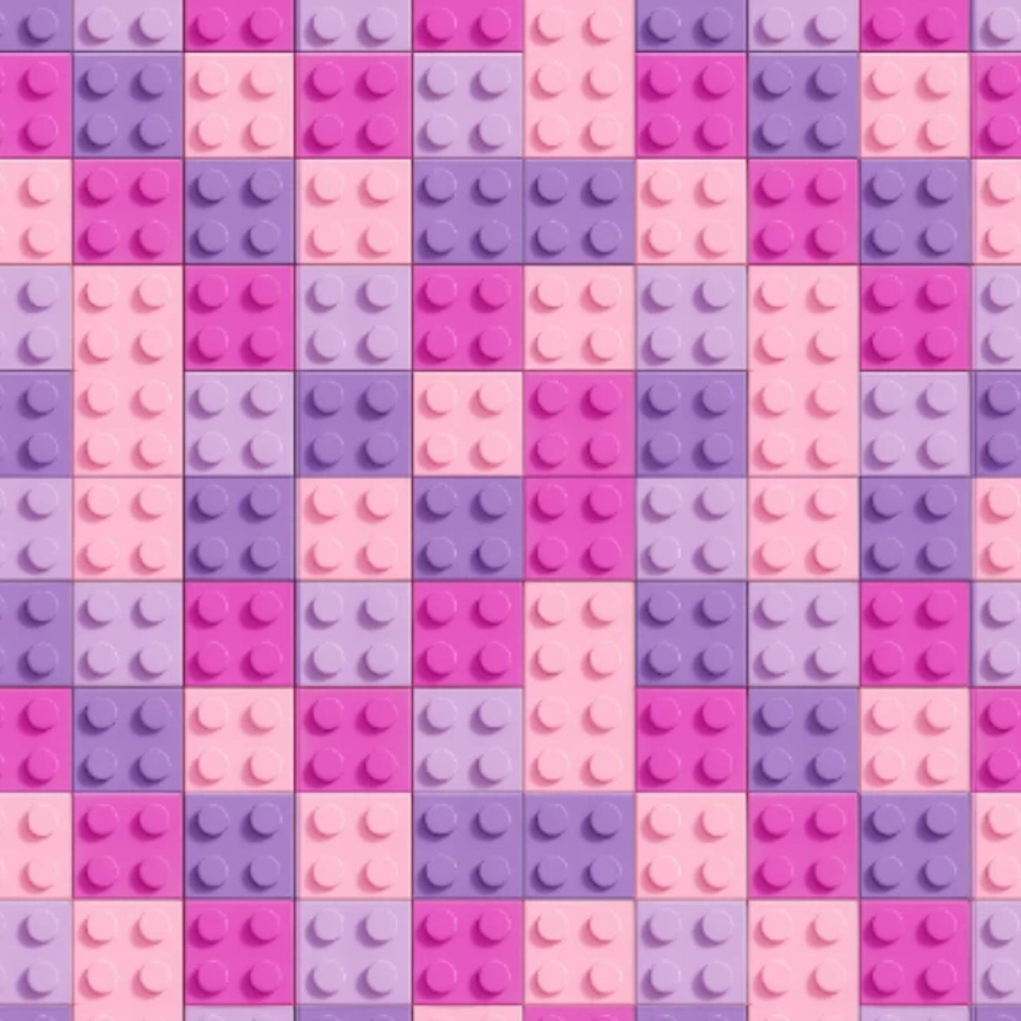 A repeating pattern of pink and purple toy building-block studs filling the frame, with no person, animal, or real environment visible.