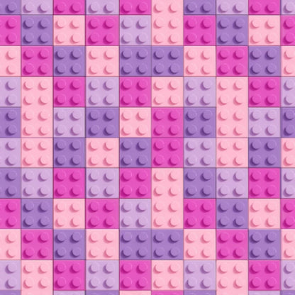 A repeating pattern of pink and purple toy building-block studs filling the frame, with no person, animal, or real environment visible.