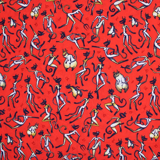 Devil Dance Printed 100% Cotton Fabric