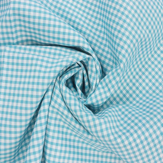Gingham Polycotton Fabric 1/8 - Various Colours