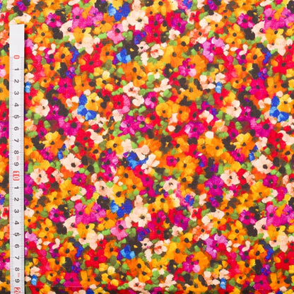 Needlecord 100% Fabric - Multi colour flowers
