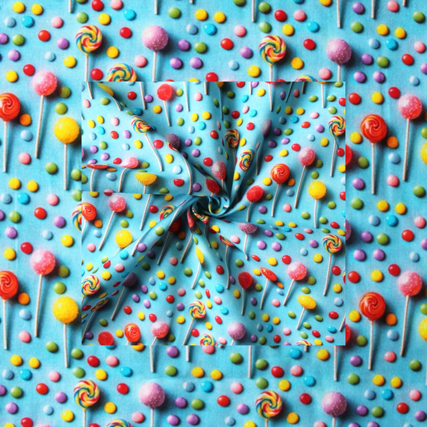 Sweets Printed 3D 100% Cotton Fabric